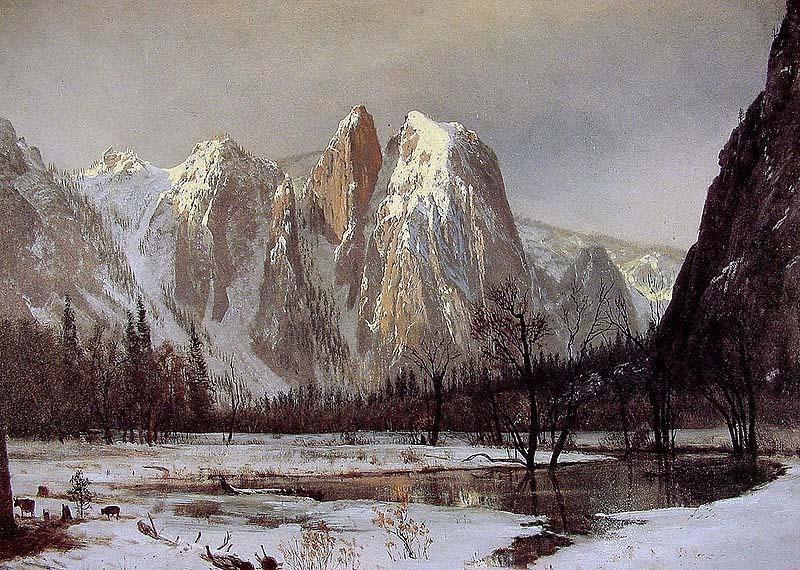 Cathedral Rock, Yosemite Valley, California, Albert Bierstadt